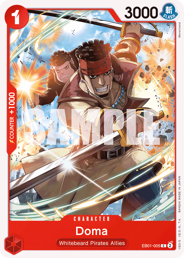 Doma One Piece card (EB01-005, Extra Booster: Memorial Collection)