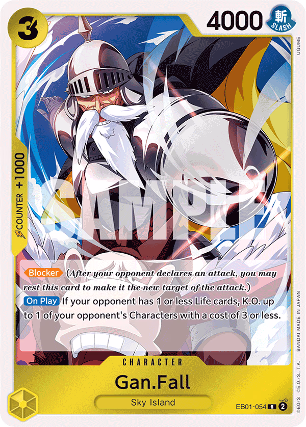 Gan.Fall One Piece card (EB01-054, Extra Booster: Memorial Collection)