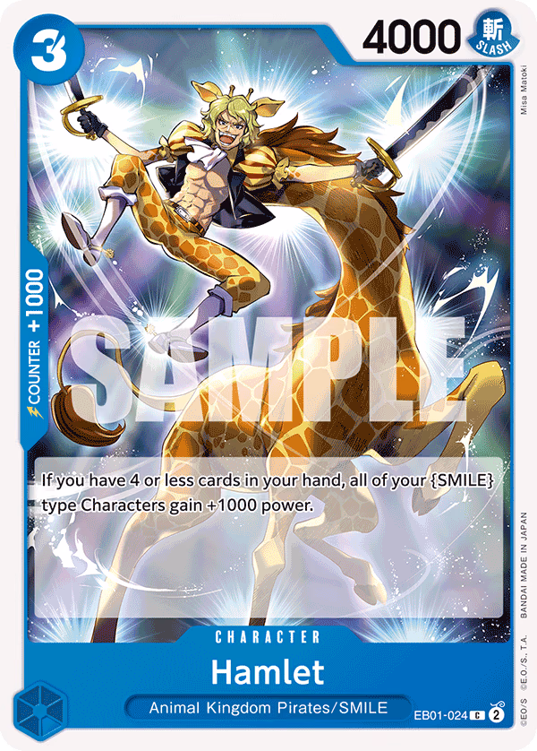 Hamlet One Piece card (EB01-024, Extra Booster: Memorial Collection)