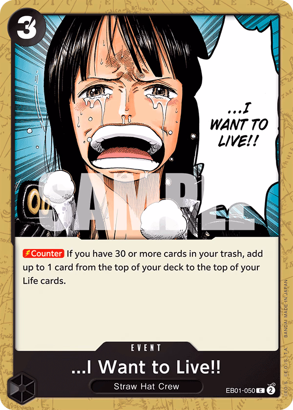 ...I Want to Live!! One Piece card (EB01-050, Extra Booster: Memorial Collection)