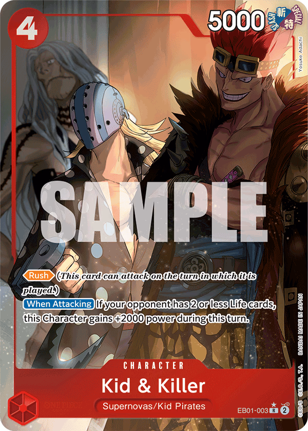 Kid & Killer (Alternate Art) One Piece card (EB01-003, Extra Booster: Memorial Collection)