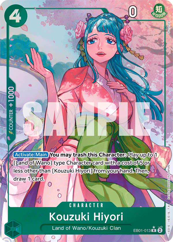 Kouzuki Hiyori (Alternate Art) One Piece card (EB01-013, Extra Booster: Memorial Collection)