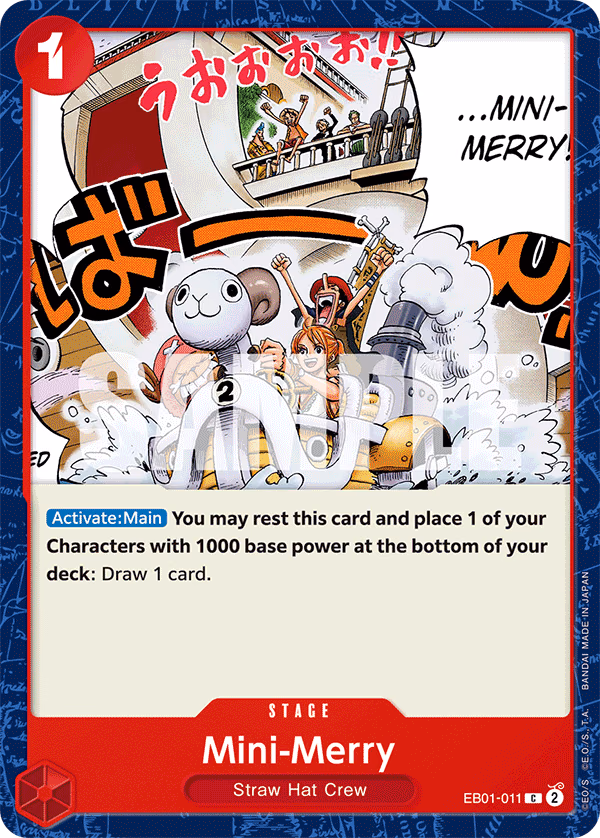 Mini-Merry One Piece card (EB01-011, Extra Booster: Memorial Collection)