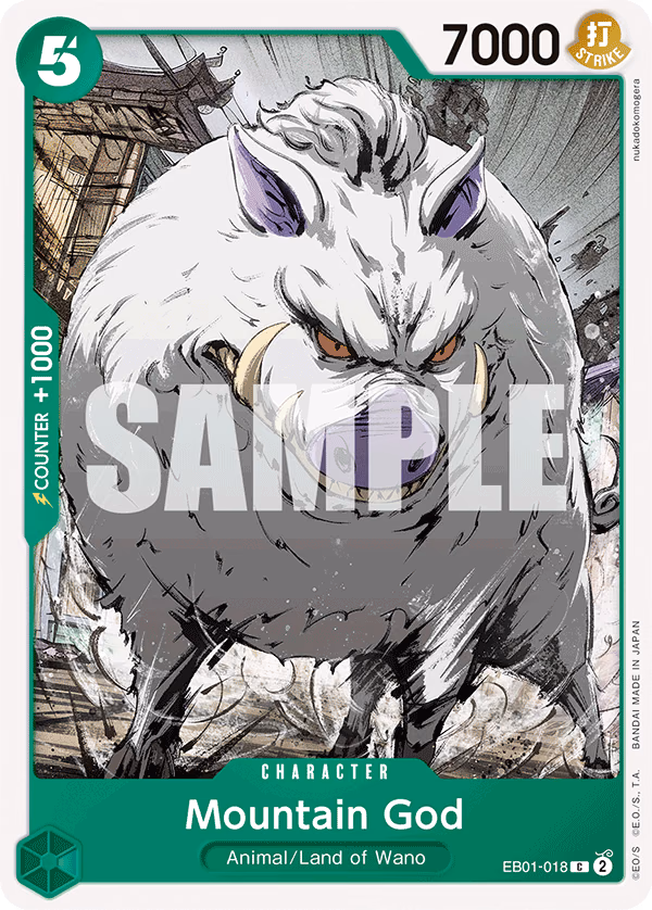 Mountain God One Piece card (EB01-018, Extra Booster: Memorial Collection)