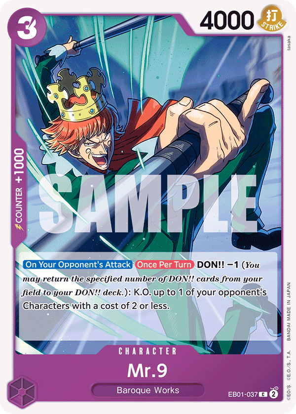 Mr. 9 One Piece card (EB01-037, Extra Booster: Memorial Collection)
