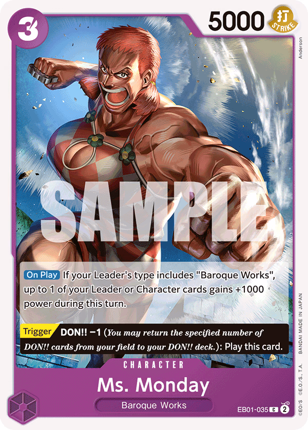 Ms. Monday One Piece card (EB01-035, Extra Booster: Memorial Collection)