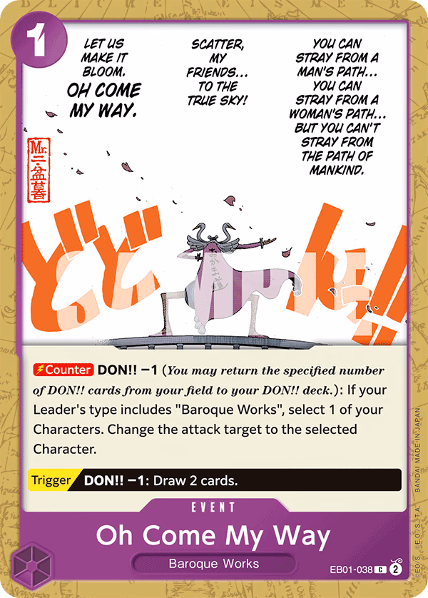 Oh Come My Way One Piece card (EB01-038, Extra Booster: Memorial Collection)