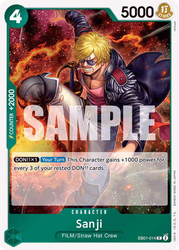 Sanji One Piece card (EB01-014, Extra Booster: Memorial Collection)