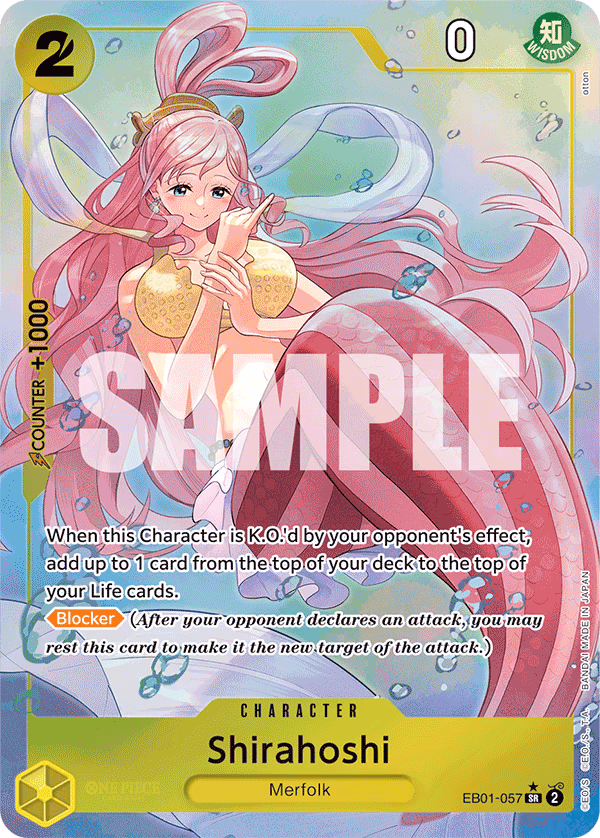 Shirahoshi (Alternate Art) One Piece card (EB01-057, Extra Booster: Memorial Collection)