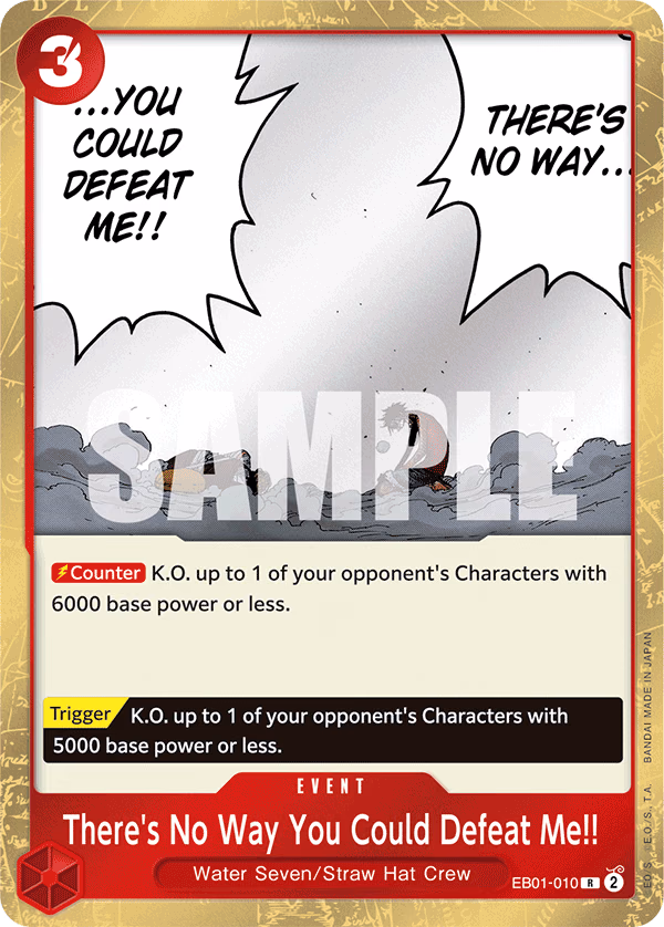 There's No Way You Could Defeat Me!! One Piece card (EB01-010, Extra Booster: Memorial Collection)