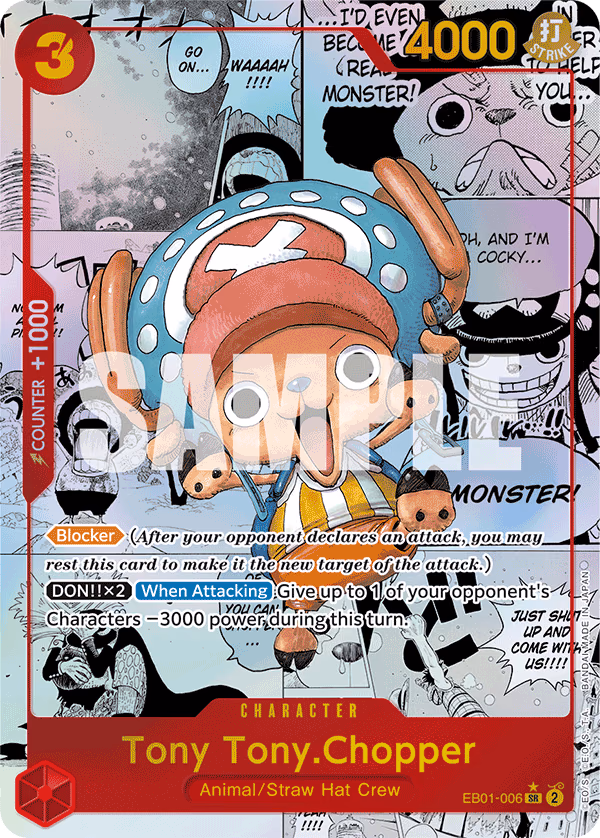 Tony Tony.Chopper (Alternate Art) One Piece card (EB01-006, Extra Booster: Memorial Collection)