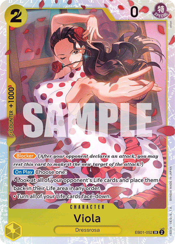 Viola One Piece card (EB01-052, Extra Booster: Memorial Collection)