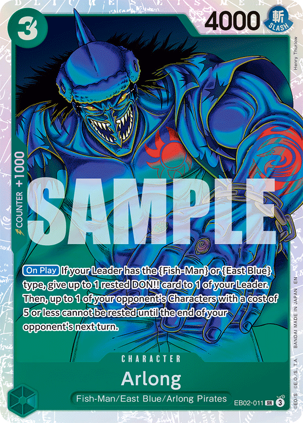 Arlong One Piece card (EB02-011, Extra Booster: Anime 25th Collection)