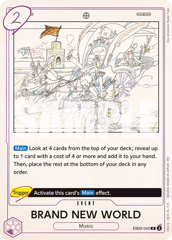 BRAND NEW WORLD One Piece card (EB02-040, Extra Booster: Anime 25th Collection)
