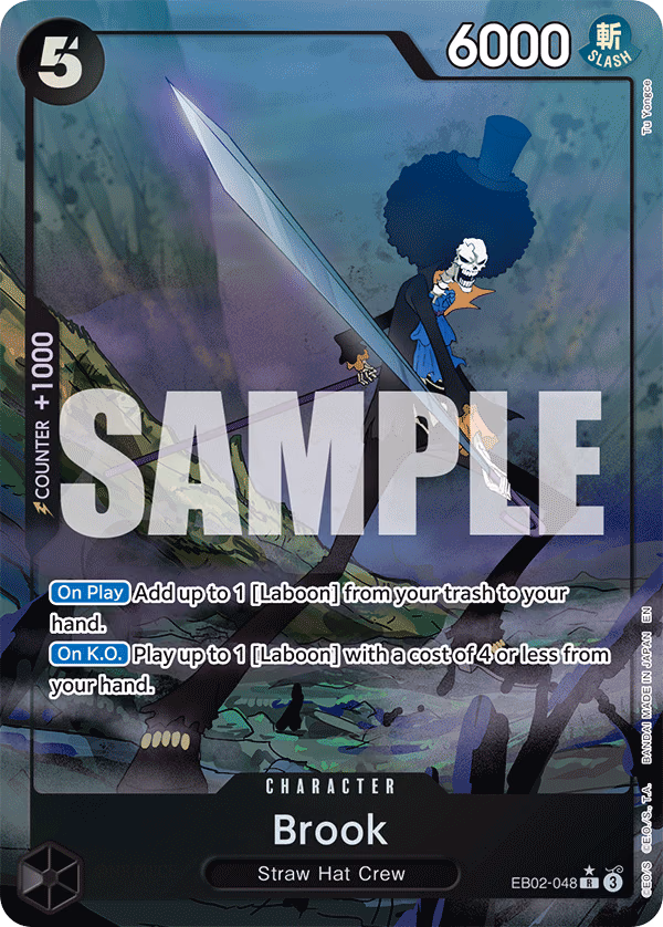 Brook (Alternate Art) One Piece card (EB02-048, Extra Booster: Anime 25th Collection)