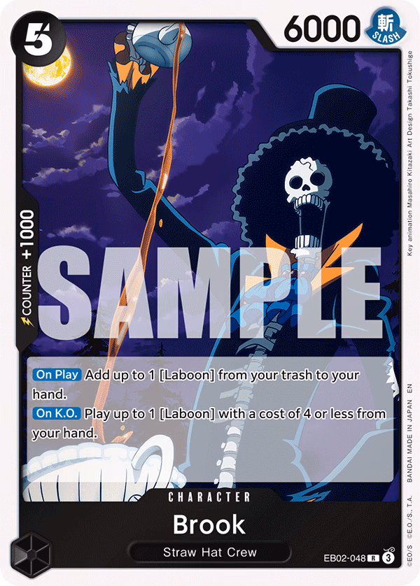 Brook One Piece card (EB02-048, Extra Booster: Anime 25th Collection)