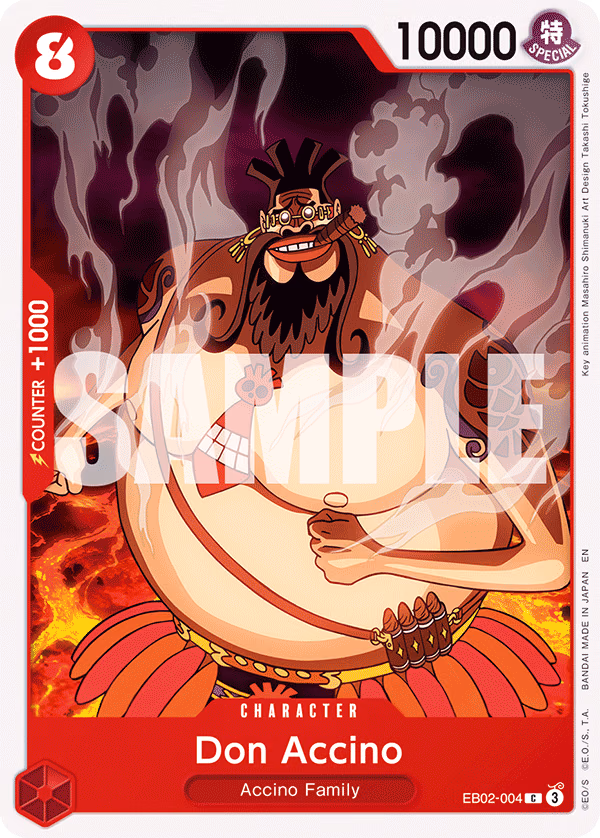 Don Accino One Piece card (EB02-004, Extra Booster: Anime 25th Collection)