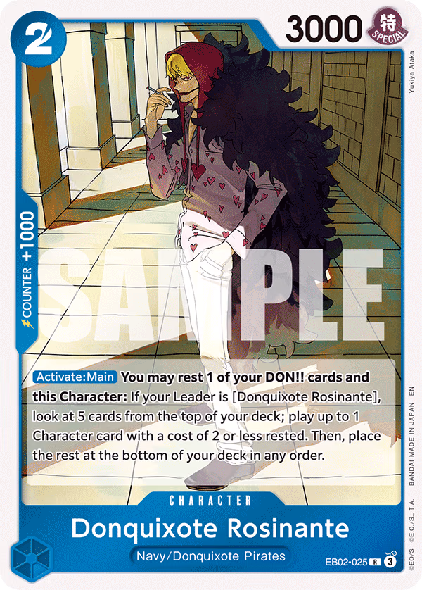 Donquixote Rosinante One Piece card (EB02-025, Extra Booster: Anime 25th Collection)