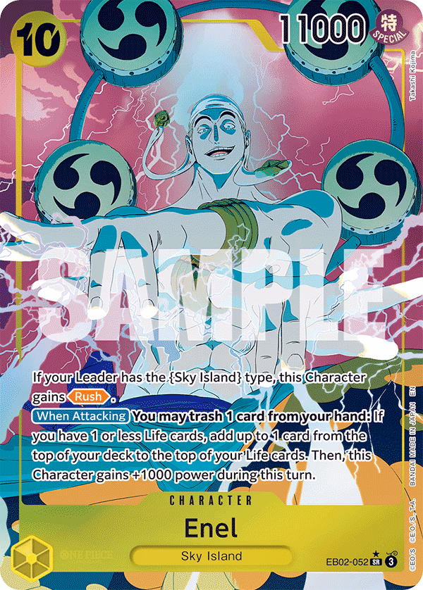 Enel (Alternate Art) One Piece card (EB02-052, Extra Booster: Anime 25th Collection)