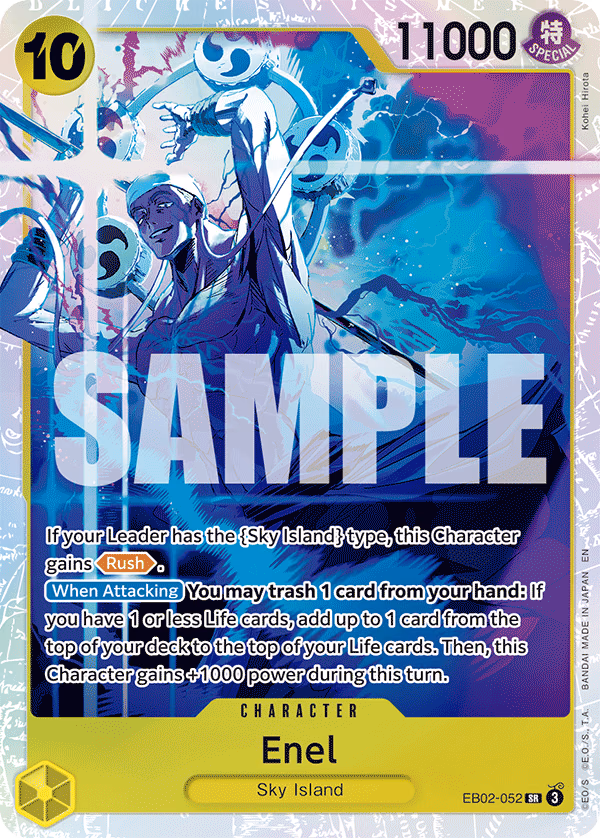 Enel One Piece card (EB02-052, Extra Booster: Anime 25th Collection)