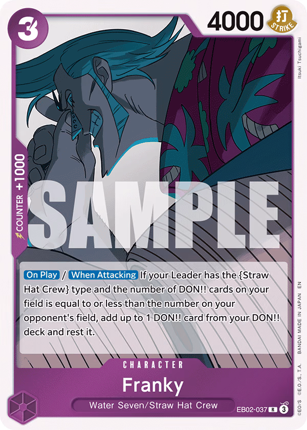 Franky One Piece card (EB02-037, Extra Booster: Anime 25th Collection)