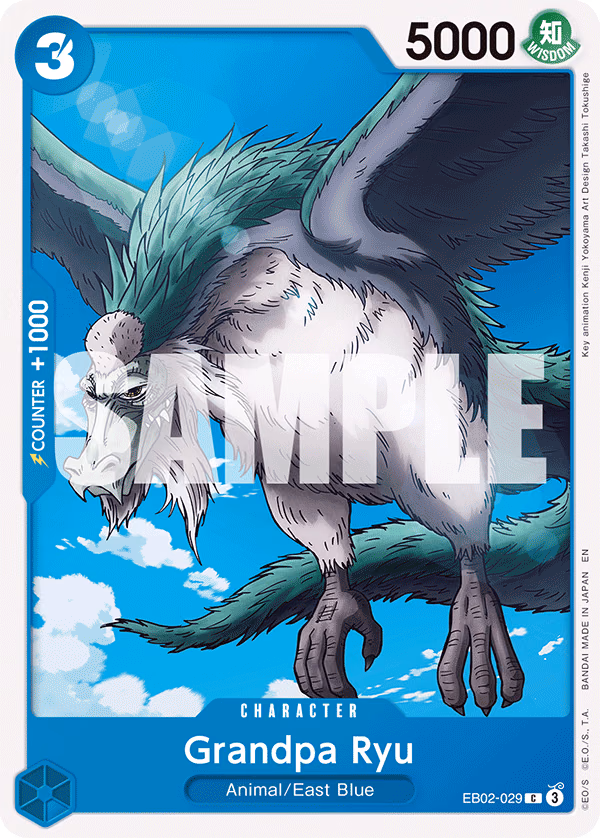 Grandpa Ryu One Piece card (EB02-029, Extra Booster: Anime 25th Collection)