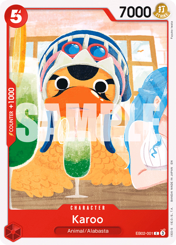 Karoo One Piece card (EB02-001, Extra Booster: Anime 25th Collection)
