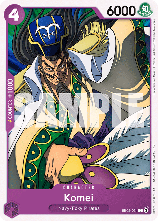 Komei One Piece card (EB02-034, Extra Booster: Anime 25th Collection)