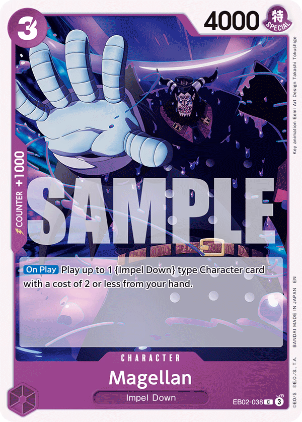Magellan One Piece card (EB02-038, Extra Booster: Anime 25th Collection)