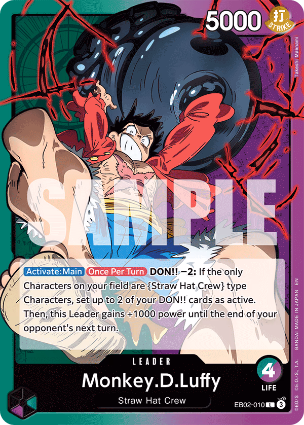Monkey.D.Luffy One Piece card (EB02-010, Extra Booster: Anime 25th Collection)
