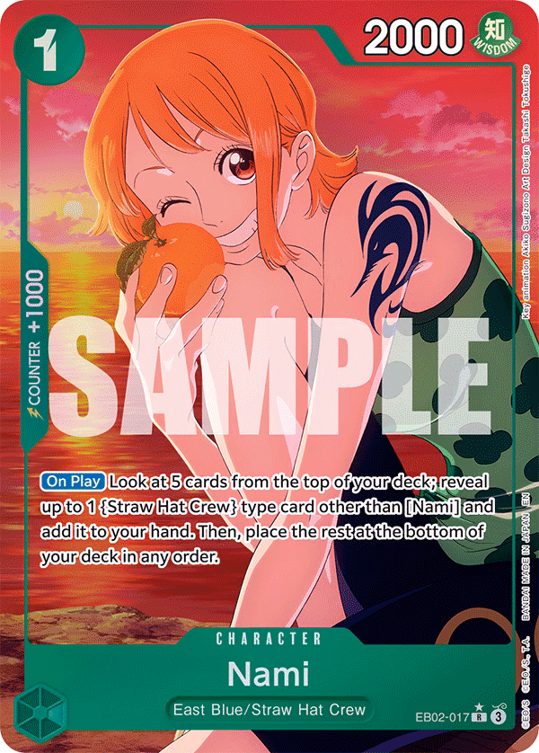 Nami (Alternate Art) One Piece card (EB02-017, Extra Booster: Anime 25th Collection)