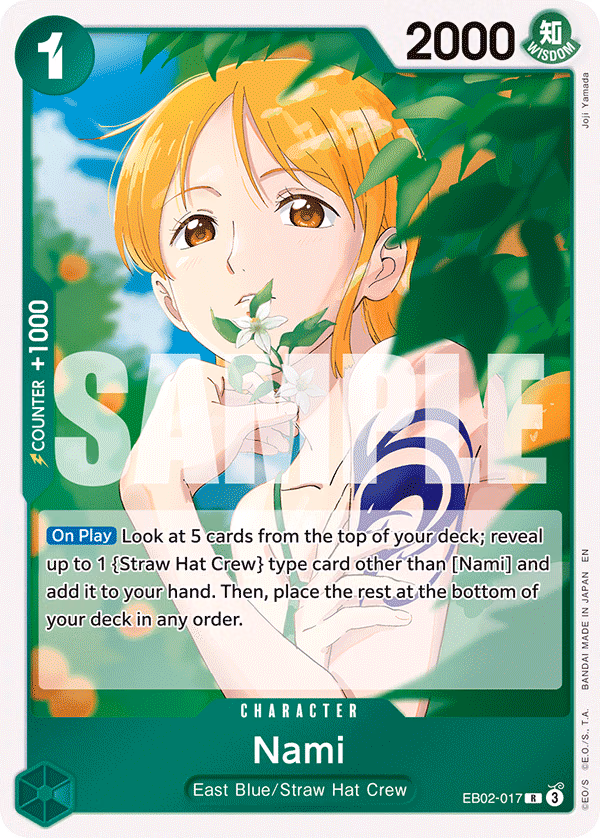 Nami One Piece card (EB02-017, Extra Booster: Anime 25th Collection)