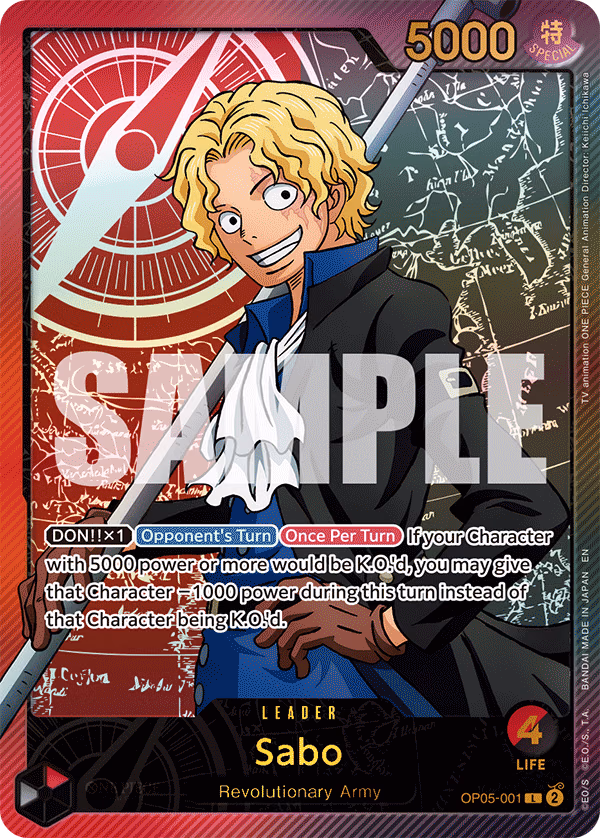 Sabo (SP Card) One Piece card (OP05-001, Extra Booster: Anime 25th Collection)