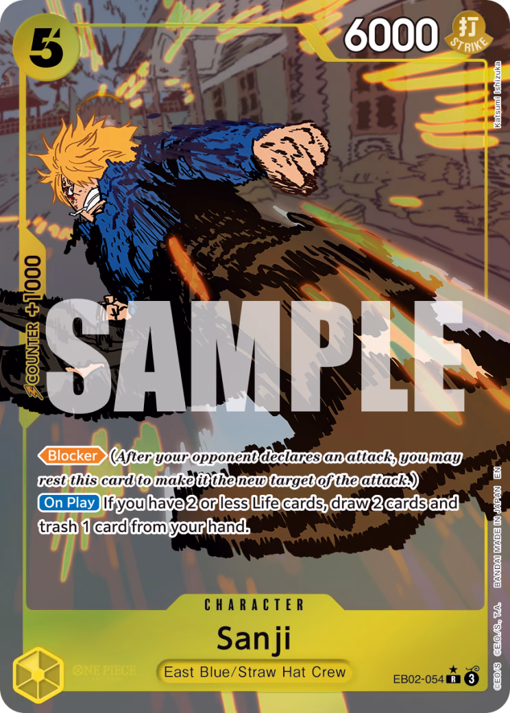 Sanji (Alternate Art) One Piece card (EB02-054, Extra Booster: Anime 25th Collection)