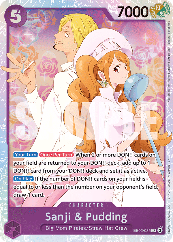 Sanji & Pudding One Piece card (EB02-035, Extra Booster: Anime 25th Collection)