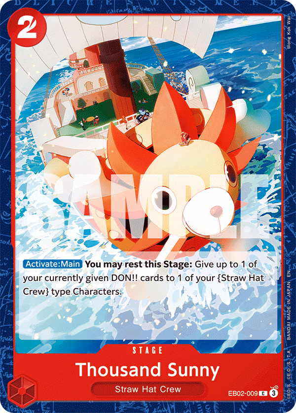 Thousand Sunny One Piece card (EB02-009, Extra Booster: Anime 25th Collection)