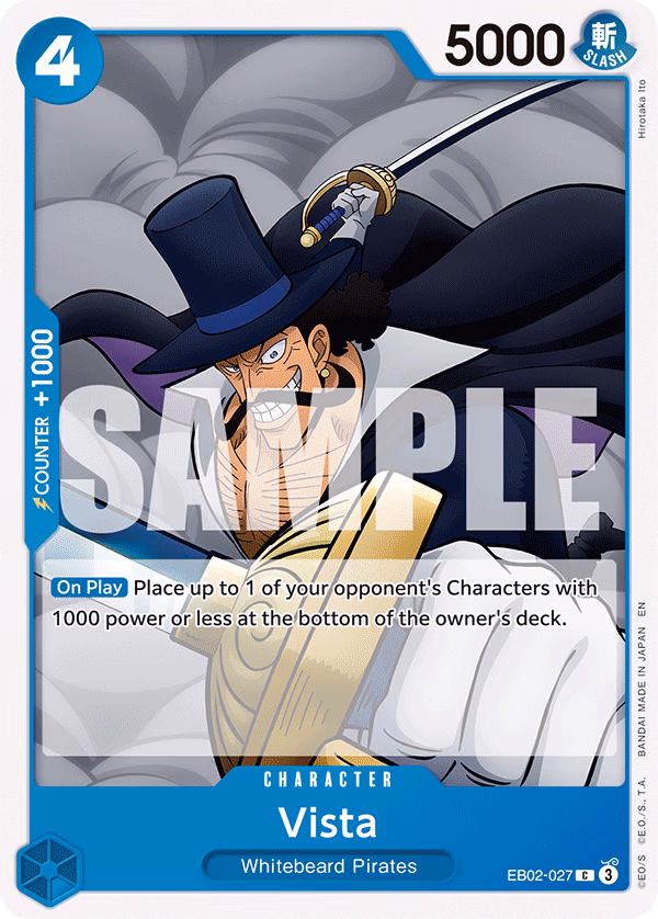Vista One Piece card (EB02-027, Extra Booster: Anime 25th Collection)