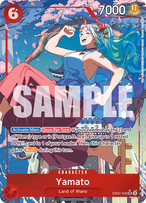 Yamato (Alternate Art) One Piece card (EB02-006, Extra Booster: Anime 25th Collection)