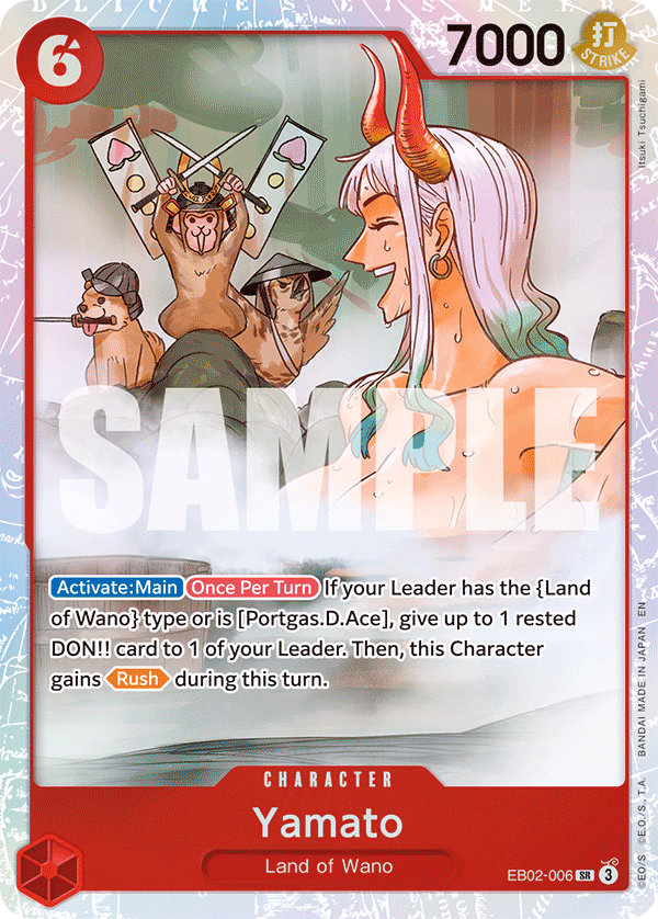 Yamato One Piece card (EB02-006, Extra Booster: Anime 25th Collection)