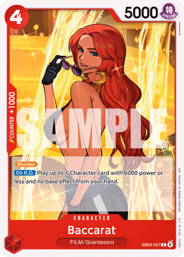 Baccarat One Piece card (EB03-007, Extra Booster: One Piece Heroines Edition)