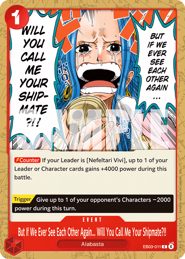 But If We Ever See Each Other Again... Will You Call Me Your Shipmate?!! One Piece card (EB03-011, Extra Booster: One Piece Heroines Edition)