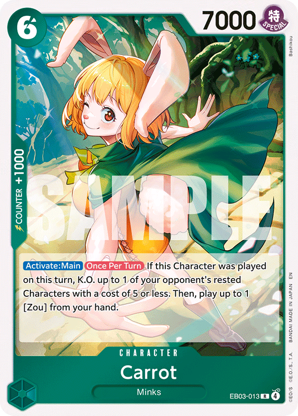 Carrot One Piece card (EB03-013, Extra Booster: One Piece Heroines Edition)