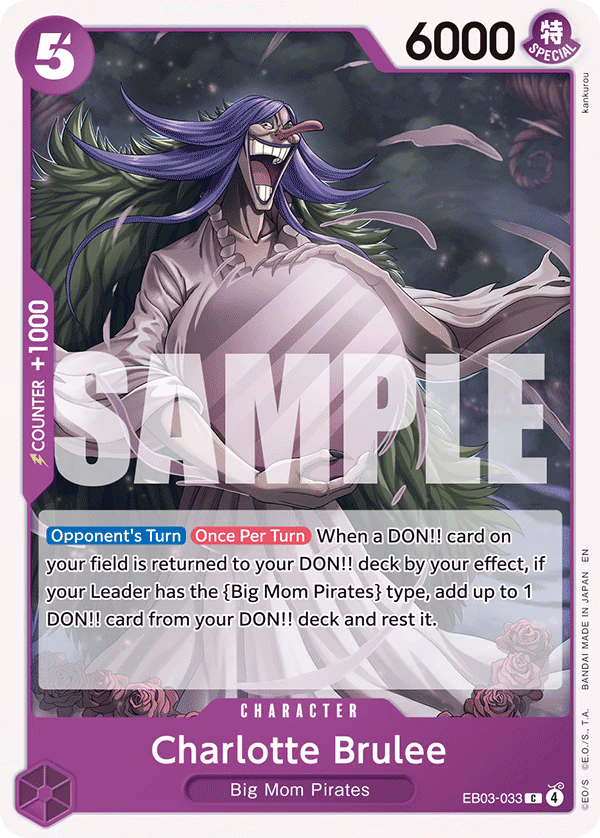 Charlotte Brulee One Piece card (EB03-033, Extra Booster: One Piece Heroines Edition)