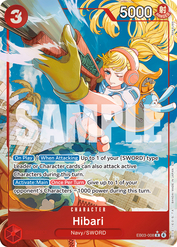 Hibari (Alternate Art) One Piece card (EB03-008, Extra Booster: One Piece Heroines Edition)