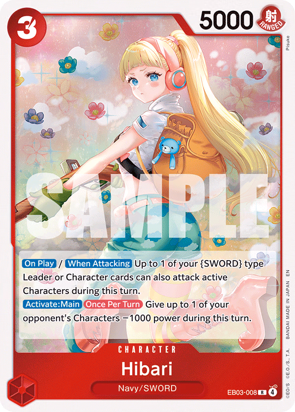 Hibari One Piece card (EB03-008, Extra Booster: One Piece Heroines Edition)