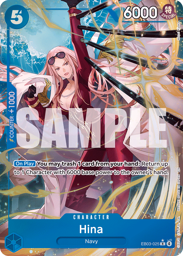 Hina (Alternate Art) One Piece card (EB03-025, Extra Booster: One Piece Heroines Edition)