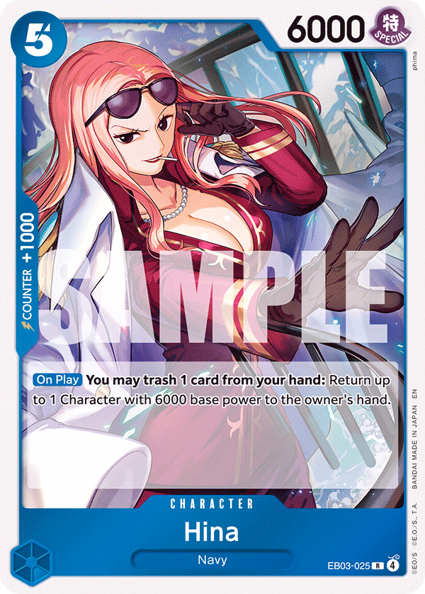 Hina One Piece card (EB03-025, Extra Booster: One Piece Heroines Edition)