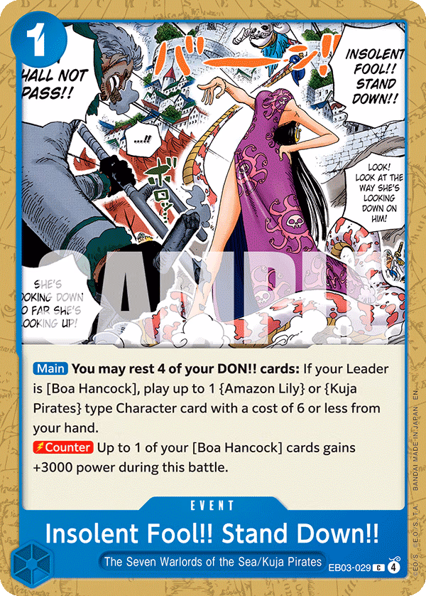 Insolent Fool!! Stand Down!! One Piece card (EB03-029, Extra Booster: One Piece Heroines Edition)