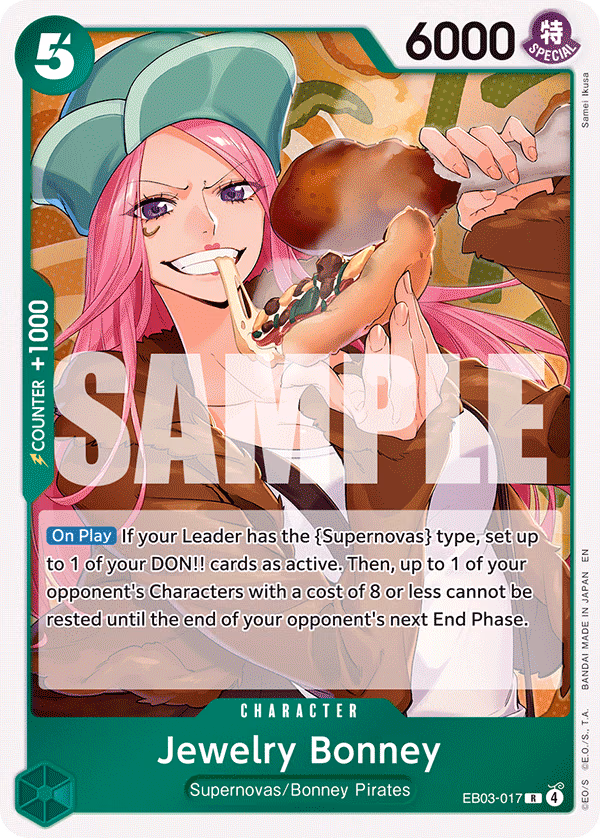 Jewelry Bonney One Piece card (EB03-017, Extra Booster: One Piece Heroines Edition)