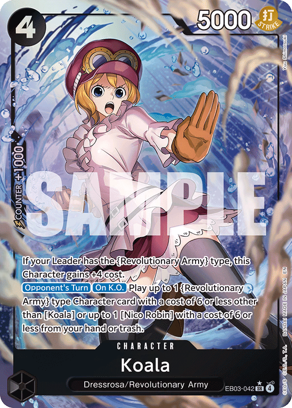 Koala (Alternate Art) One Piece card (EB03-042, Extra Booster: One Piece Heroines Edition)